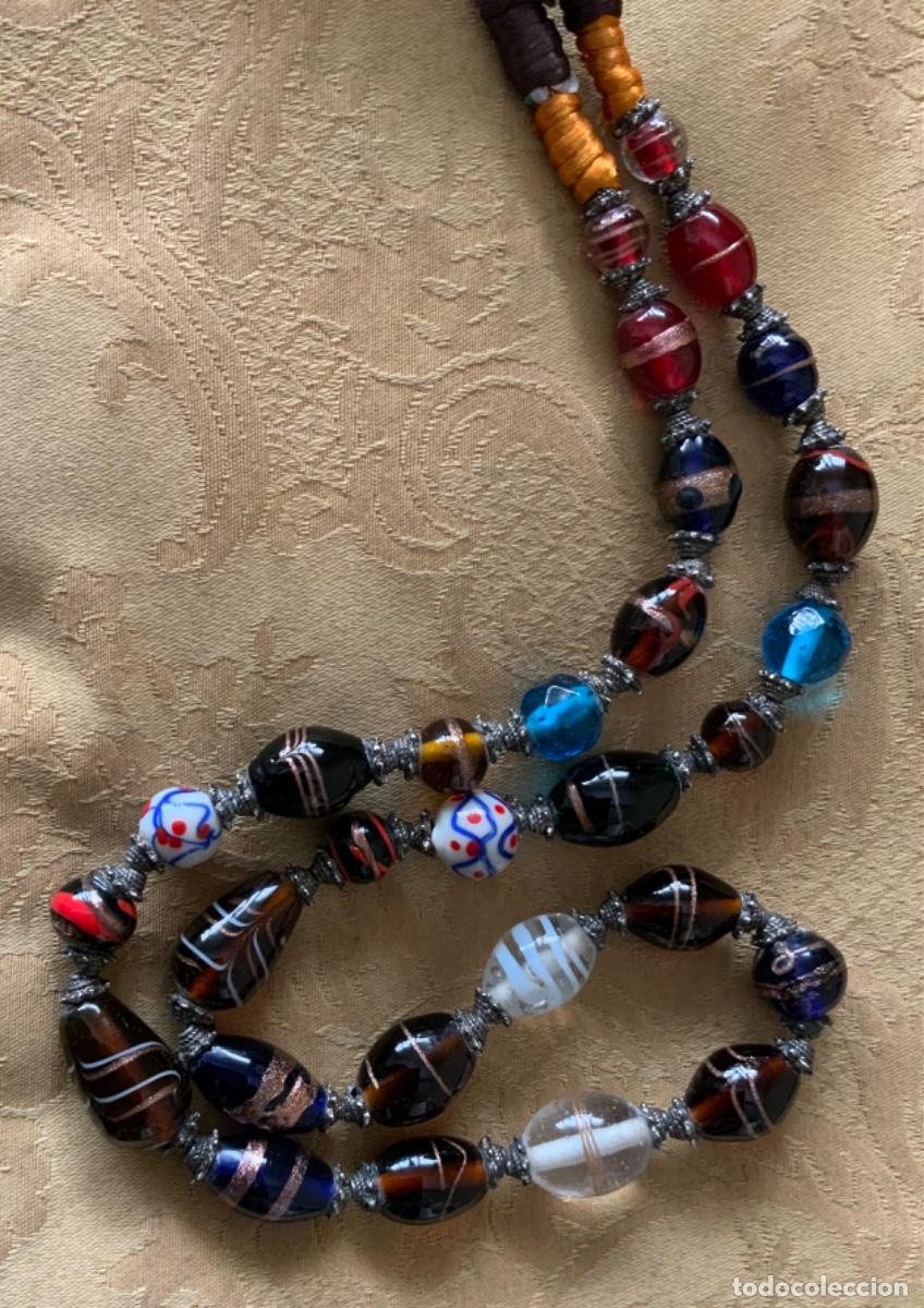 Vintage: COLLAR, CINTURON JOYA DE CRISTALES DE MURANO Y SEDA - Foto 12