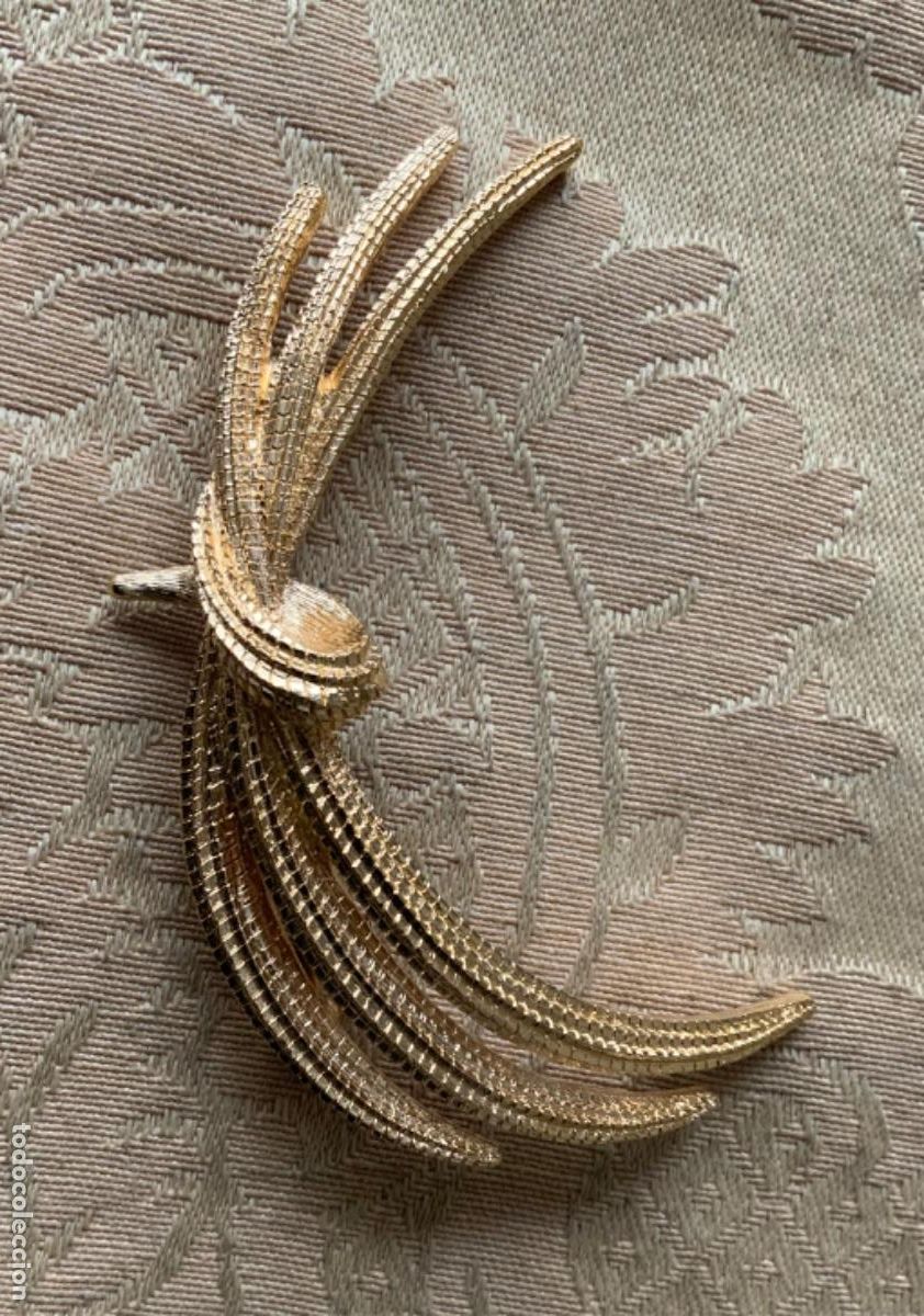 Vintage: BROCHE VINTAGE MONET DORADO MATE - Foto 3