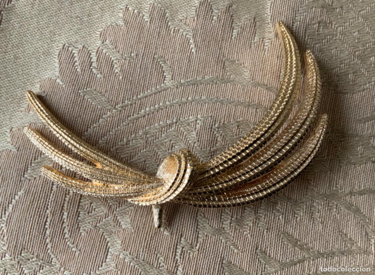 Vintage: BROCHE VINTAGE MONET DORADO MATE - Foto 12