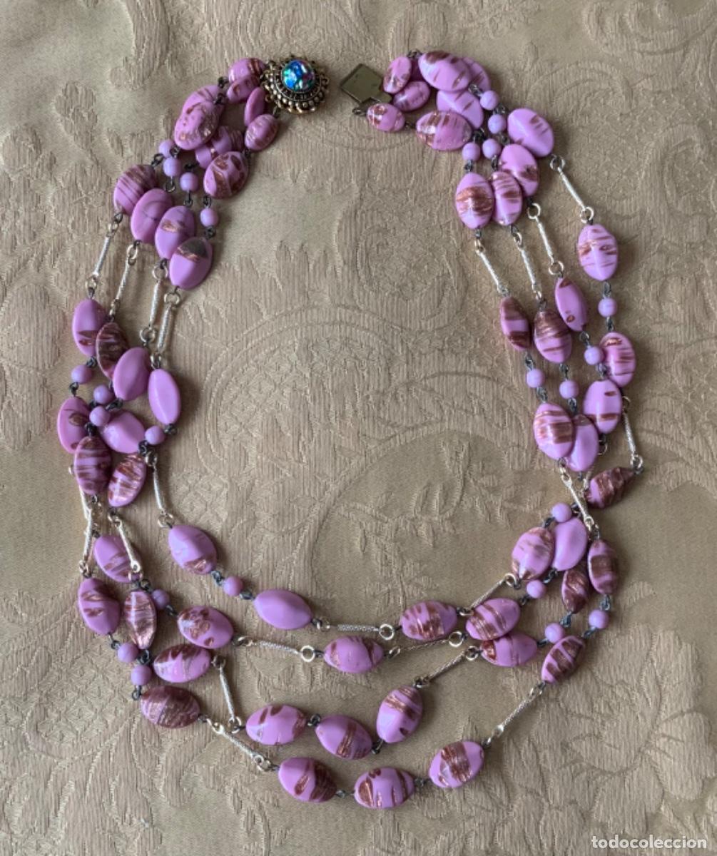 Vintage: COLLAR CRISTAL DE MURANO VINTAGE ROSA - Foto 5