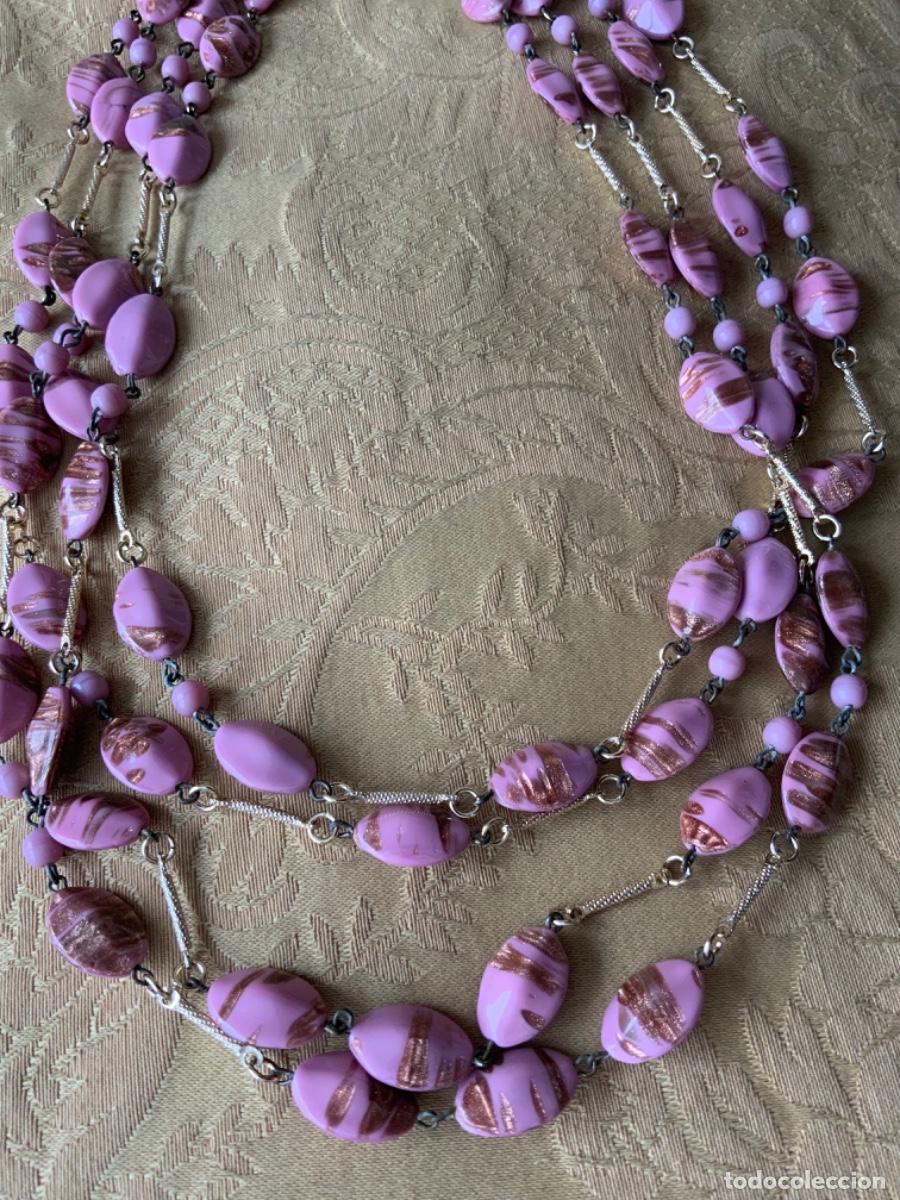 Vintage: COLLAR CRISTAL DE MURANO VINTAGE ROSA - Foto 6