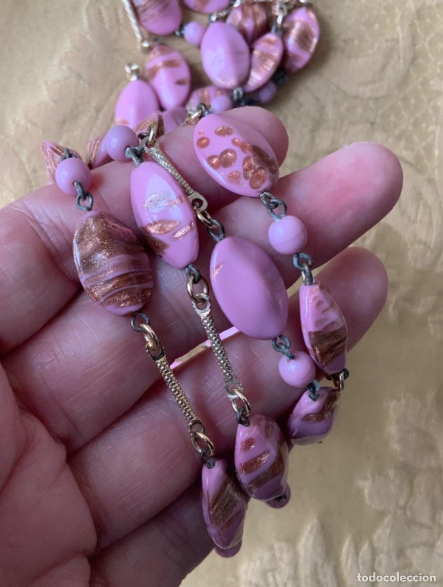 Vintage: COLLAR CRISTAL DE MURANO VINTAGE ROSA - Foto 3