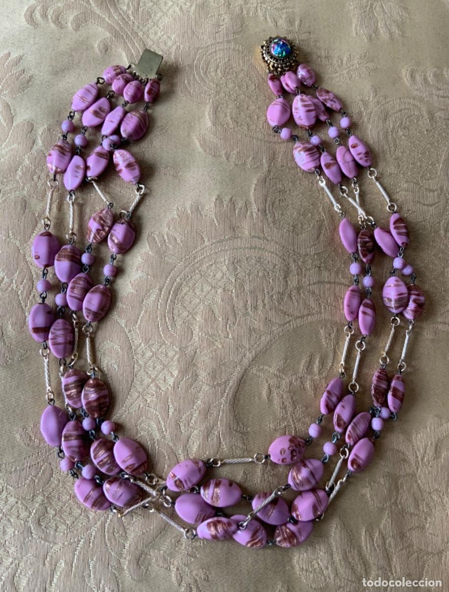Vintage: COLLAR CRISTAL DE MURANO VINTAGE ROSA - Foto 1