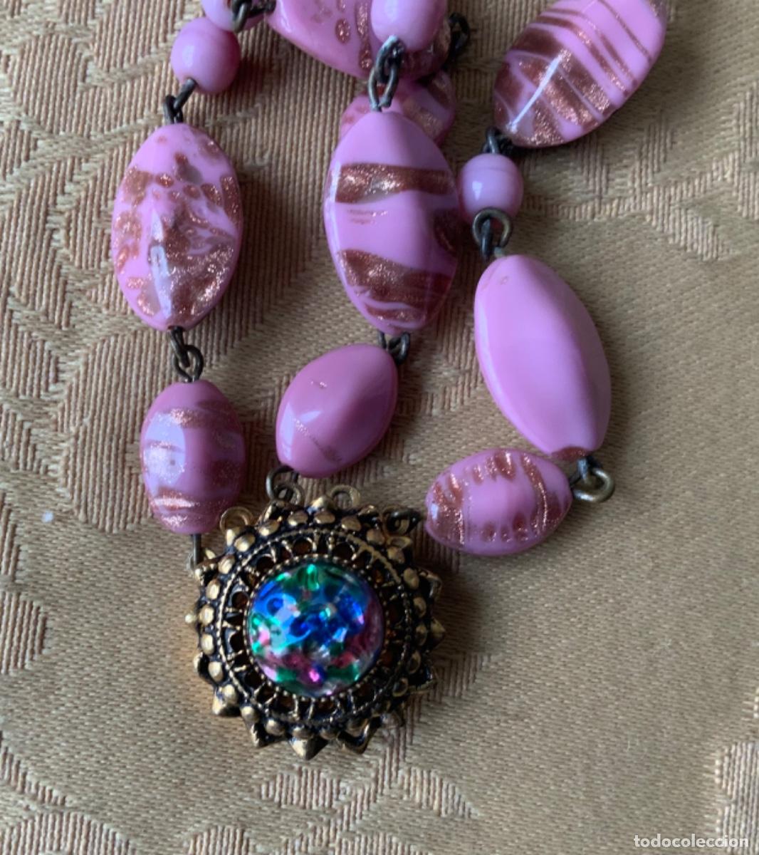 Vintage: COLLAR CRISTAL DE MURANO VINTAGE ROSA - Foto 4