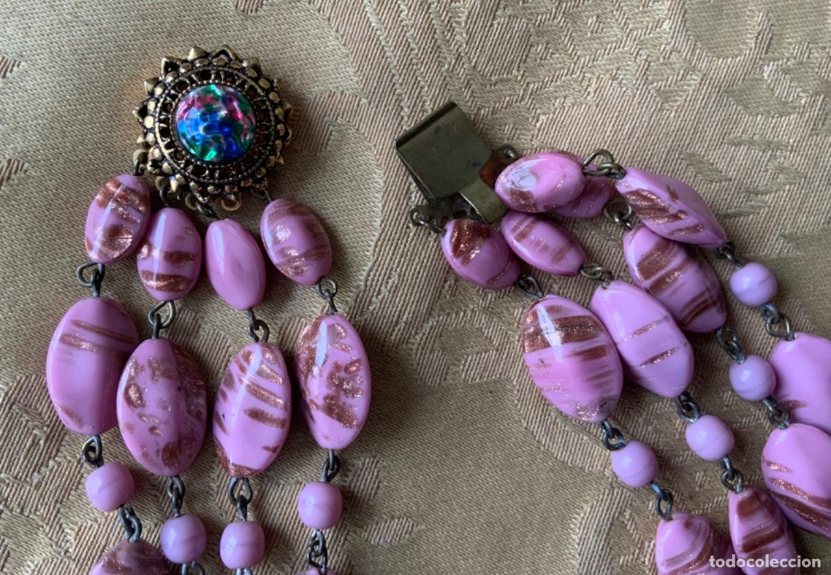 Vintage: COLLAR CRISTAL DE MURANO VINTAGE ROSA - Foto 8