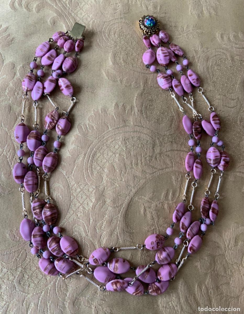 Vintage: COLLAR CRISTAL DE MURANO VINTAGE ROSA - Foto 9