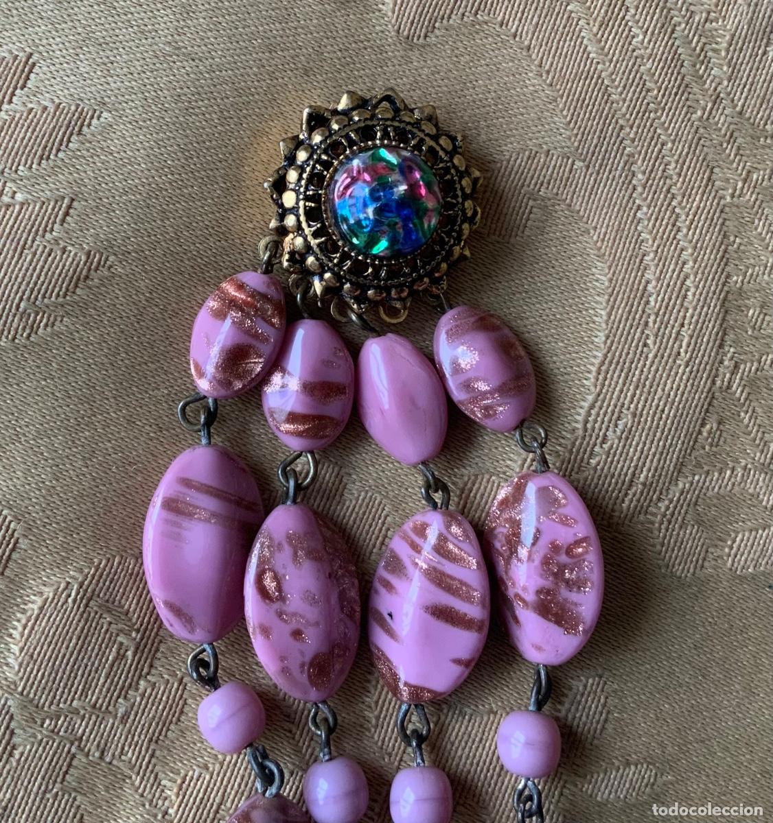 Vintage: COLLAR CRISTAL DE MURANO VINTAGE ROSA - Foto 2