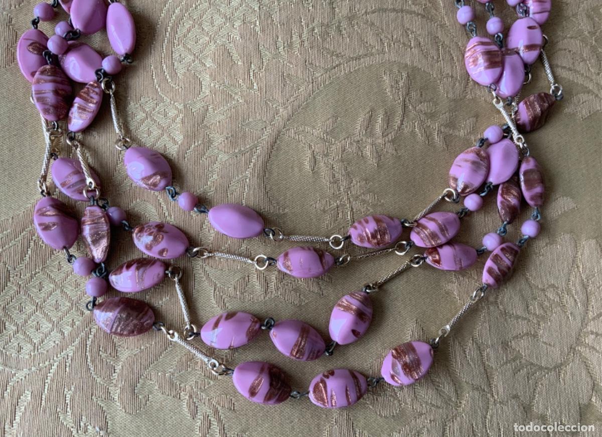Vintage: COLLAR CRISTAL DE MURANO VINTAGE ROSA - Foto 10