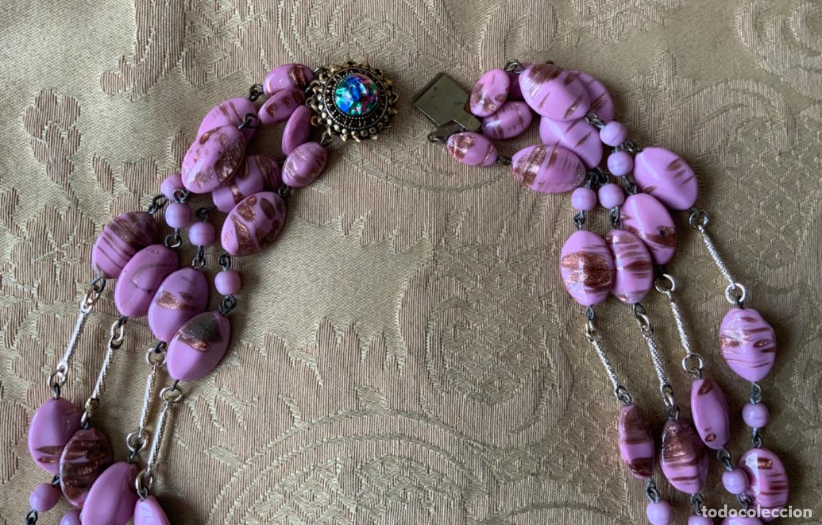 Vintage: COLLAR CRISTAL DE MURANO VINTAGE ROSA - Foto 13