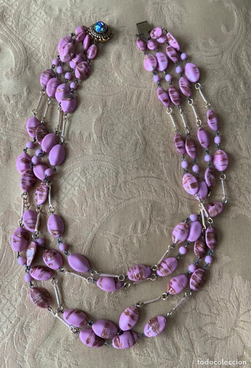 Vintage: COLLAR CRISTAL DE MURANO VINTAGE ROSA - Foto 14