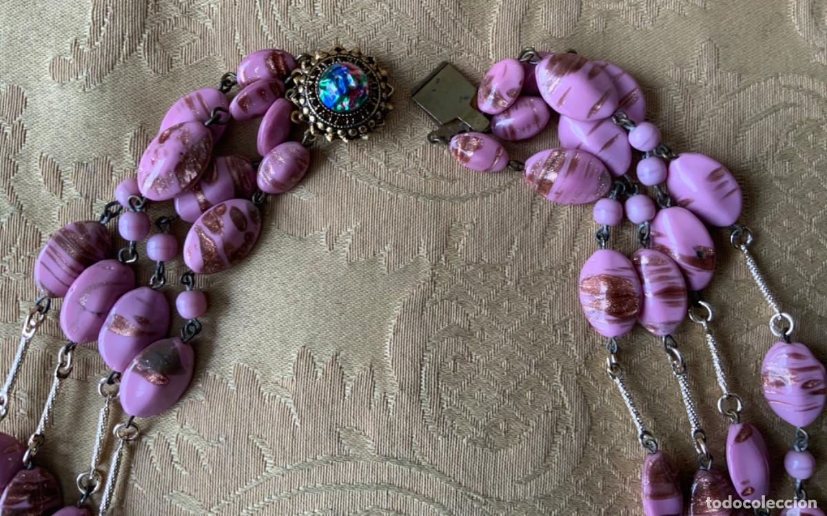 Vintage: COLLAR CRISTAL DE MURANO VINTAGE ROSA - Foto 15