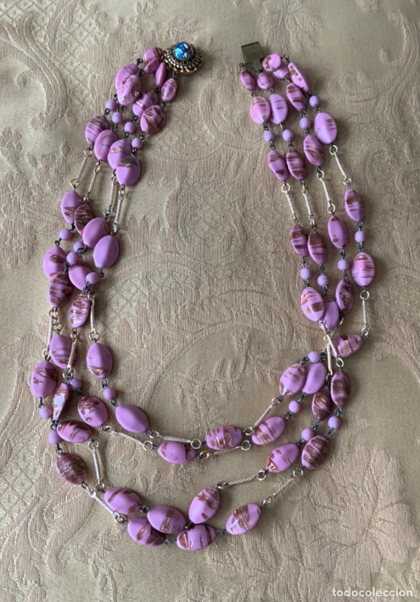 Vintage: COLLAR CRISTAL DE MURANO VINTAGE ROSA - Foto 17
