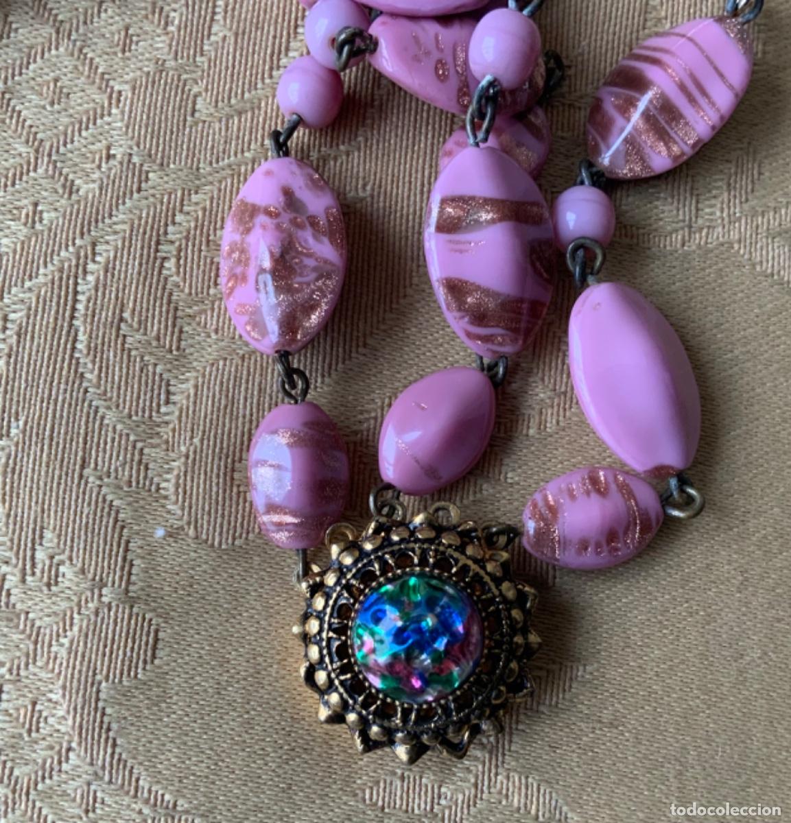 Vintage: COLLAR CRISTAL DE MURANO VINTAGE ROSA - Foto 18