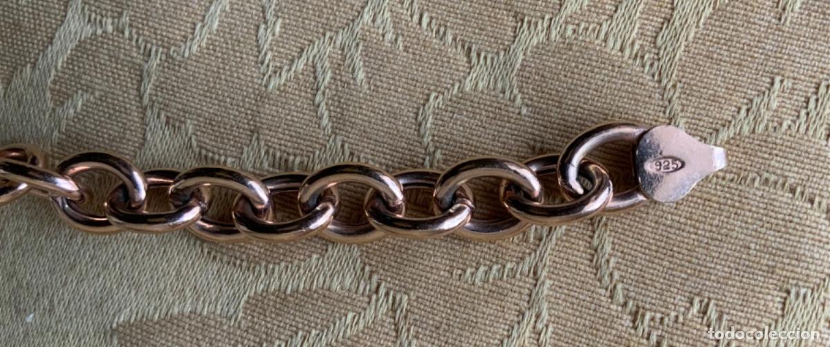 Vintage: PULSERA CADENA PLATA 925 CHAPADA EN ORO ROSA - Foto 2
