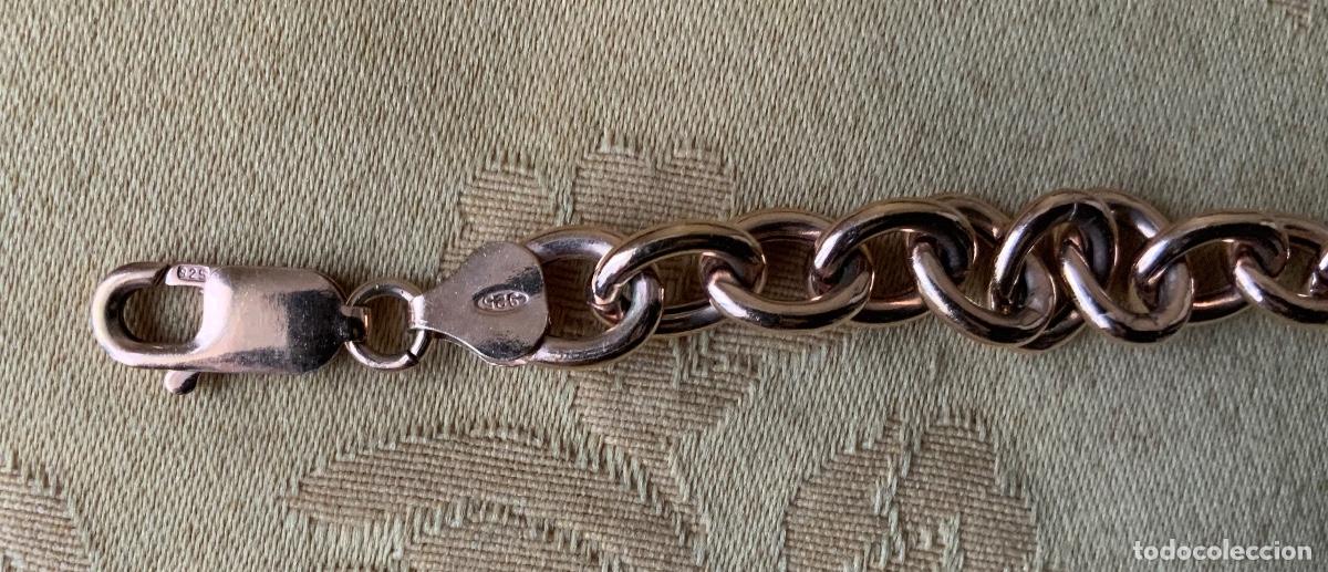Vintage: PULSERA CADENA PLATA 925 CHAPADA EN ORO ROSA - Foto 4