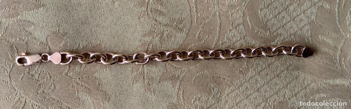 Vintage: PULSERA CADENA PLATA 925 CHAPADA EN ORO ROSA - Foto 11