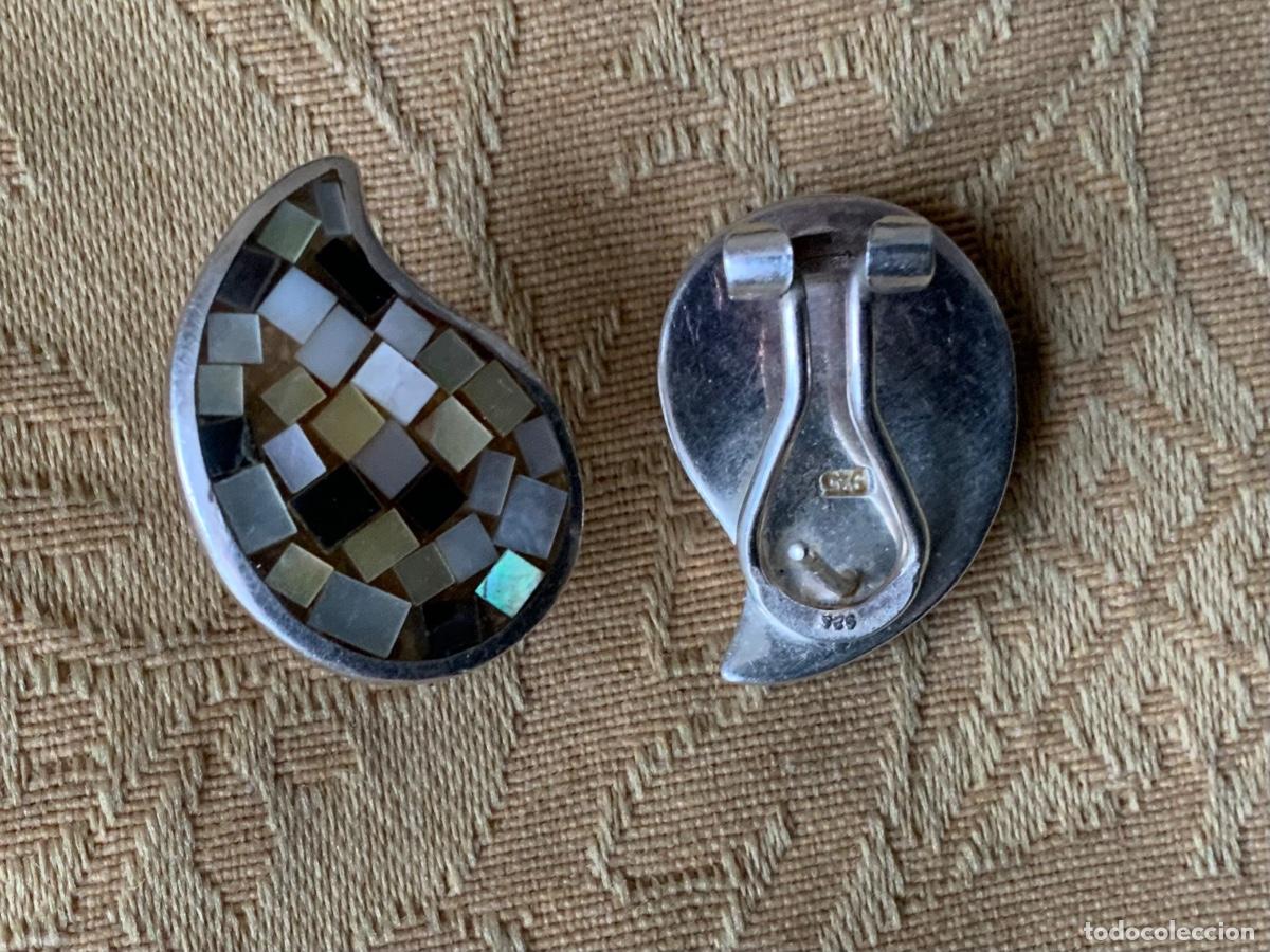 Vintage: PENDIENTES PLATA DE LEY Y NACAR - Foto 7