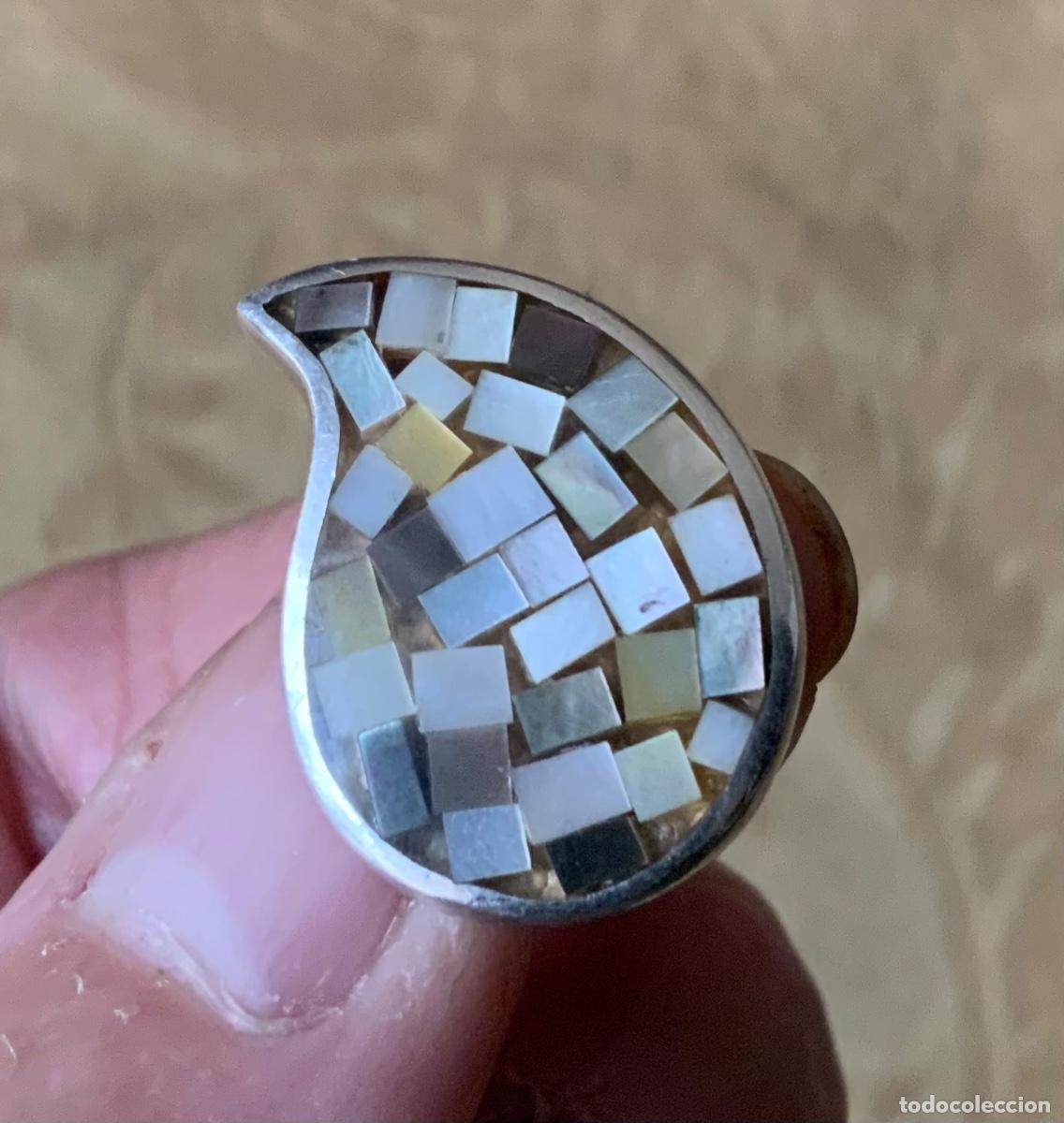 Vintage: PENDIENTES PLATA DE LEY Y NACAR - Foto 10