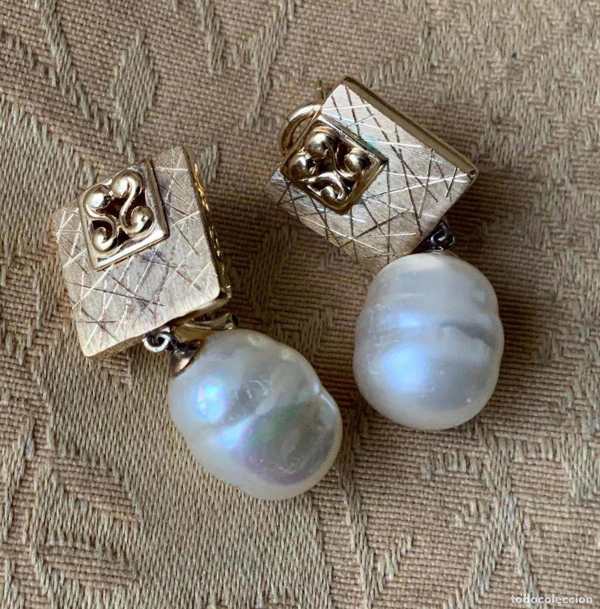 Vintage: PENDIENTES A&Ntilde;OS 70 PERLA BARROCA - Foto 2