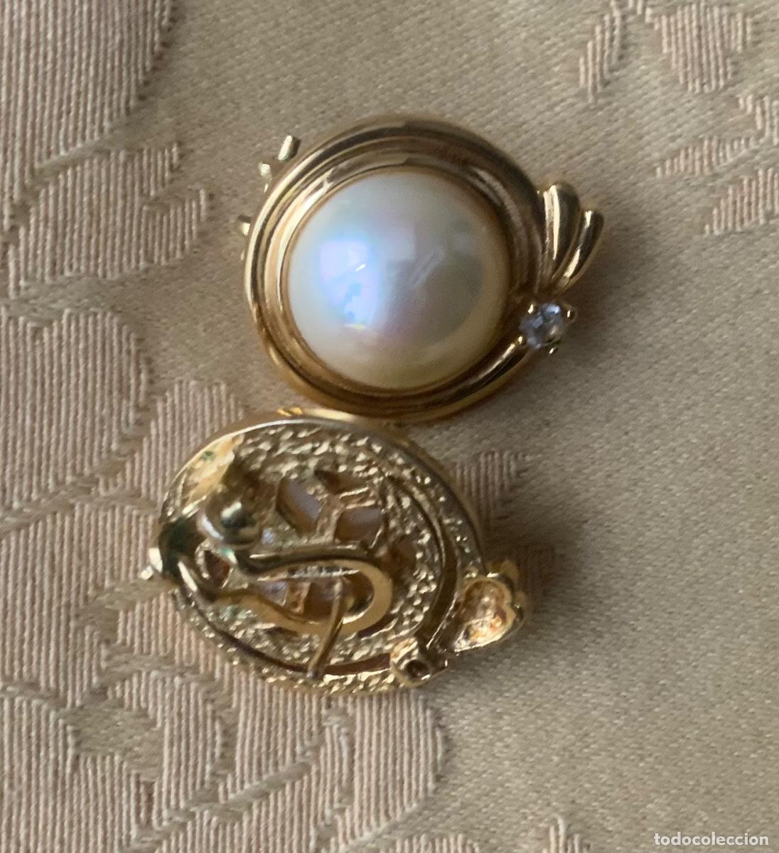 Vintage: PENDIENTES A&Ntilde;O 70 PERLA, CIERRE OMEGA, MARCA EDUAR 152 - Foto 4