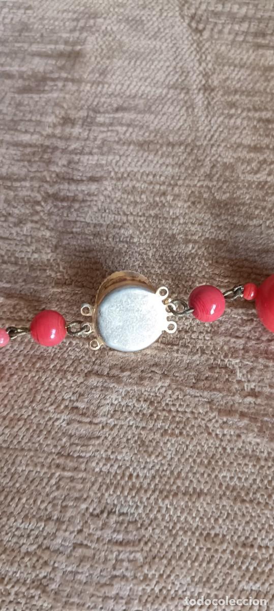 Vintage: Collar bolas rojas cer&aacute;mica - Foto 3