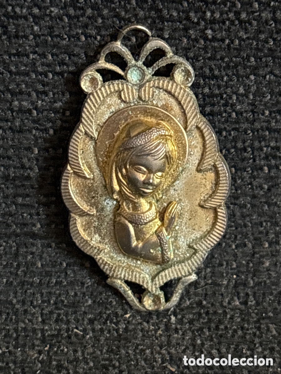 Vintage: Medalla virgen con Ninos - Foto 2