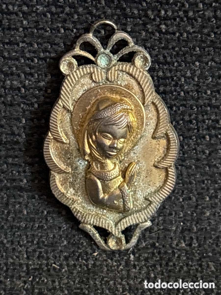 Vintage: Medalla virgen con Ninos - Foto 1