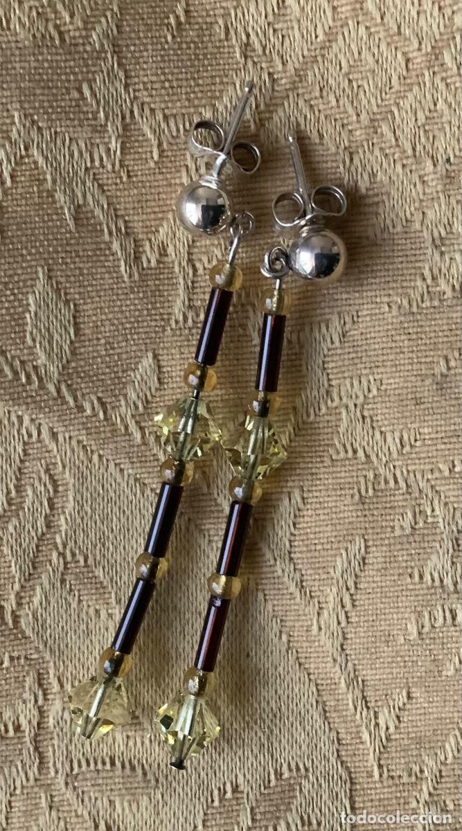 Vintage: PENDIENTES VINTAGE PLATA LEY Y CRISTAL - Foto 1