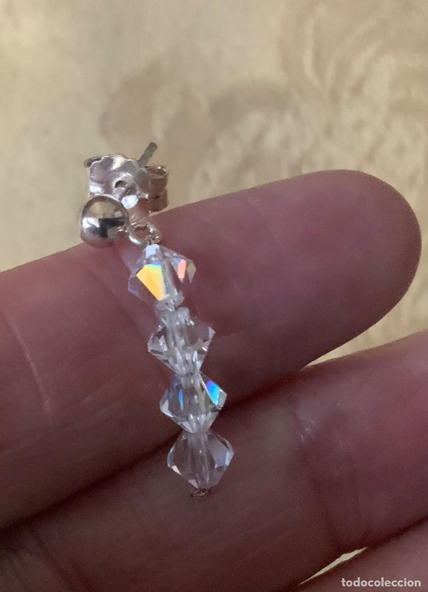 Vintage: PENDIENTES CRISTAL Y PLATA - Foto 3