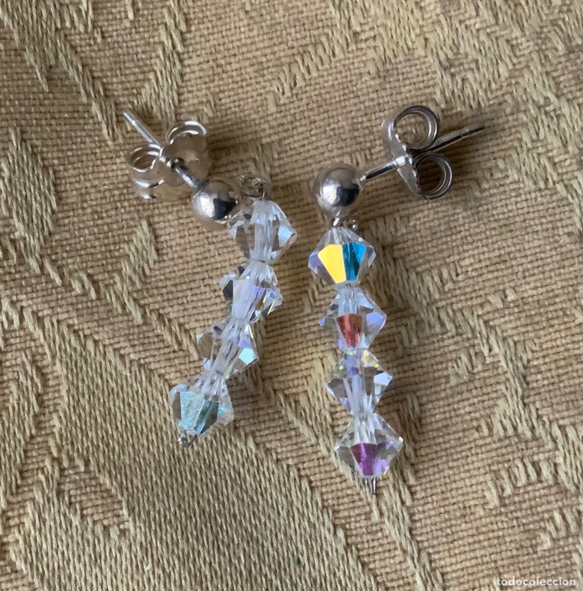 Vintage: PENDIENTES CRISTAL Y PLATA - Foto 6