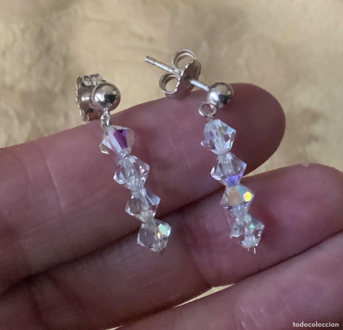 Vintage: PENDIENTES CRISTAL Y PLATA - Foto 7