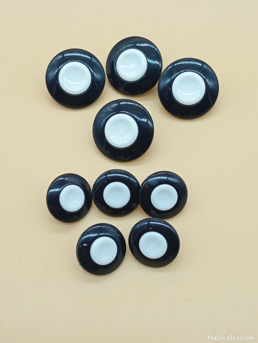 Vintage: JUEGO DE 9 BOTONES DE PLASTICO ANTIGUOS - Foto 1