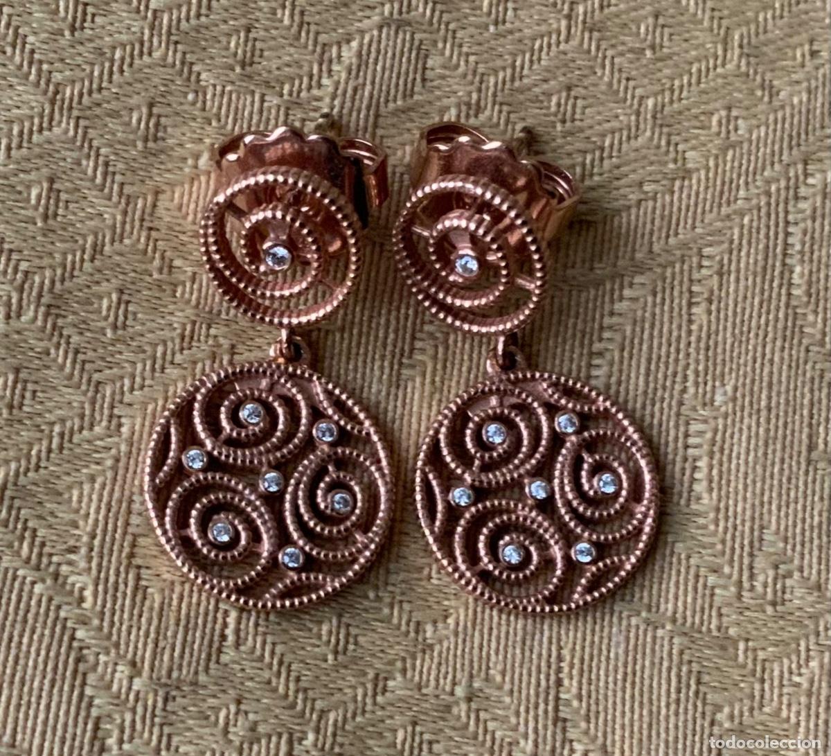 Vintage: PENDIENTES DE PLATA 925 CHAPADOS EN ORO ROSA - Foto 1