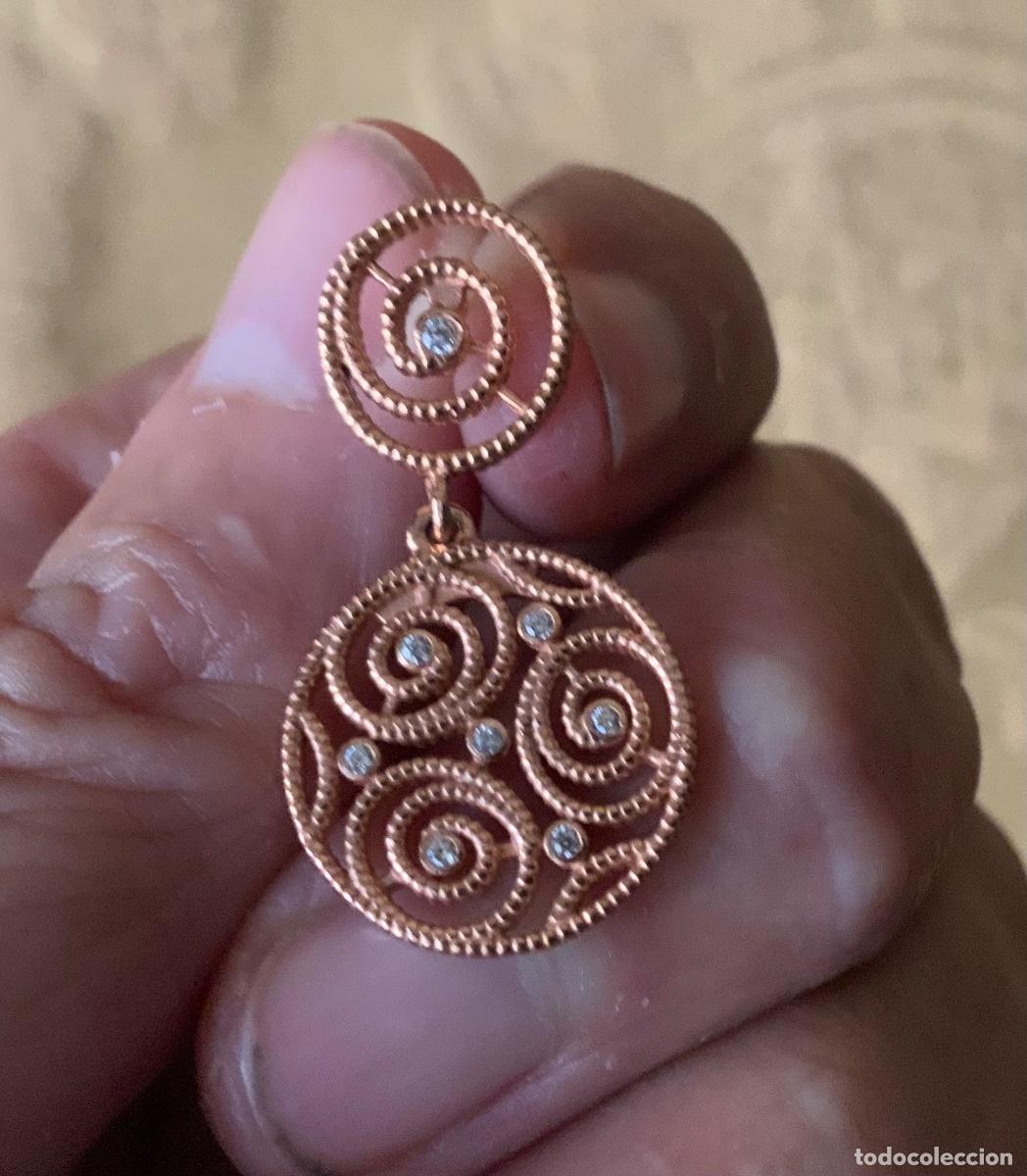 Vintage: PENDIENTES DE PLATA 925 CHAPADOS EN ORO ROSA - Foto 6