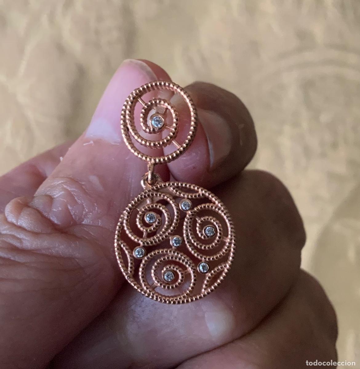 Vintage: PENDIENTES DE PLATA 925 CHAPADOS EN ORO ROSA - Foto 8