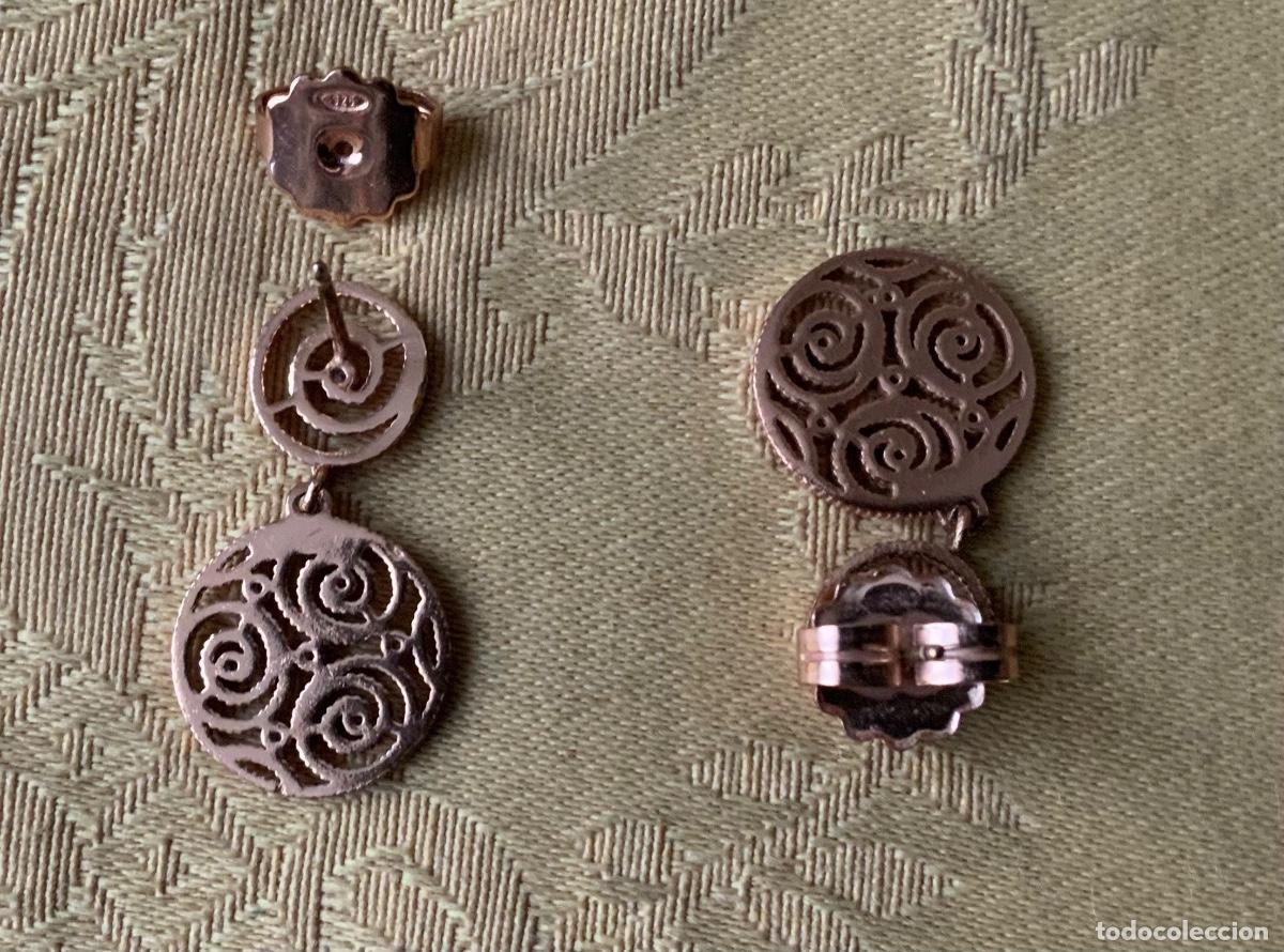 Vintage: PENDIENTES DE PLATA 925 CHAPADOS EN ORO ROSA - Foto 9