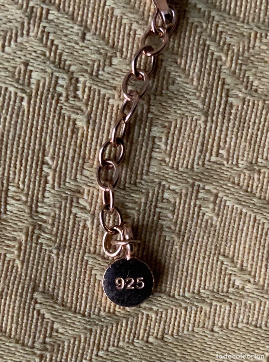 Vintage: CADENA CON COLGANTE PLATA LEY CHAPADO ORO ROSA - Foto 7