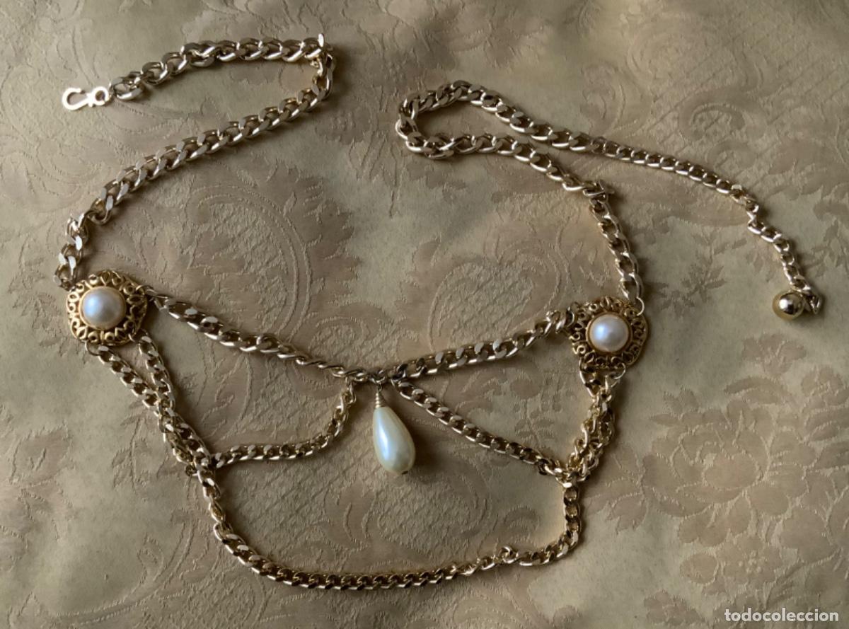 Vintage: CINTURON DE CADENA, A&Ntilde;OS 70, PERLAS - Foto 2