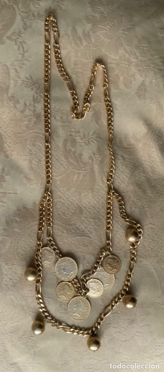 Vintage: COLLAR A&Ntilde;OS 80 CADENAS Y MONEDAS - Foto 4
