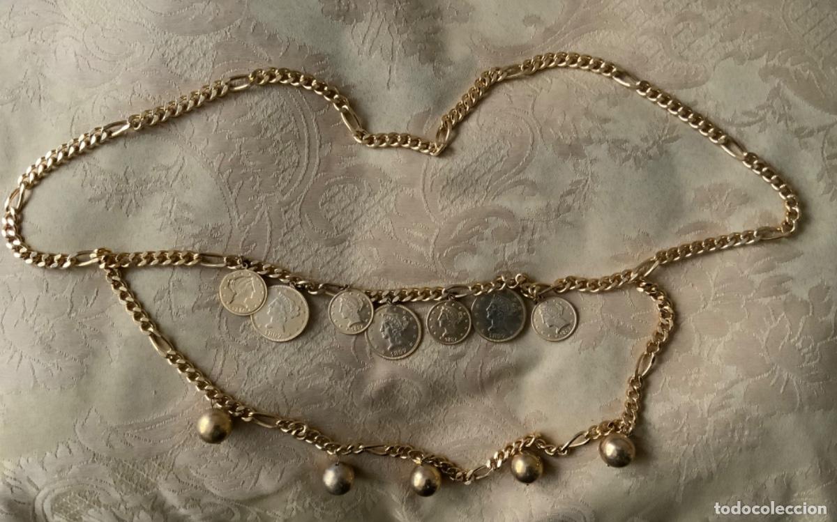 Vintage: COLLAR A&Ntilde;OS 80 CADENAS Y MONEDAS - Foto 9