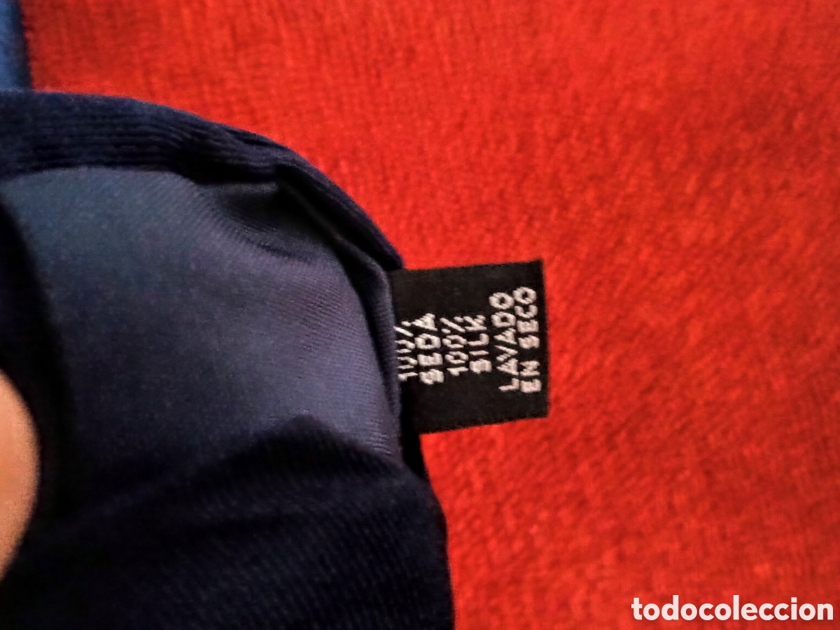 Vintage: Corbata de Seda 100%100 Azul Marino. - Foto 3