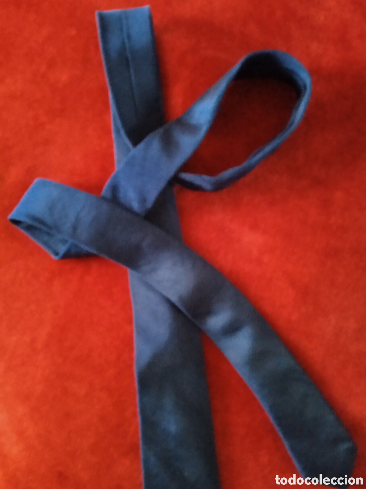 Vintage: Corbata de Seda 100%100 Azul Marino. - Foto 4