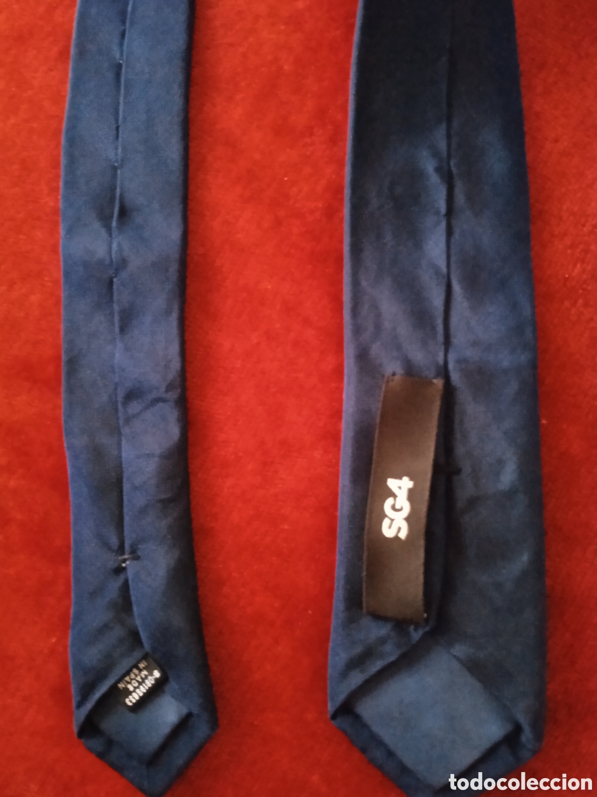 Vintage: Corbata de Seda 100%100 Azul Marino. - Foto 7
