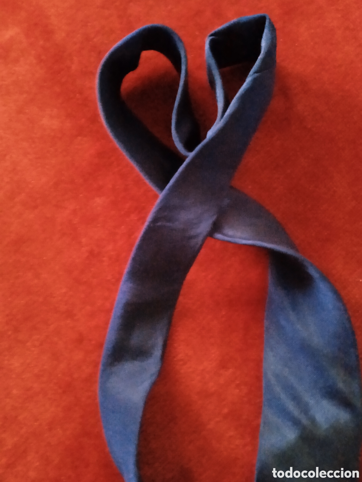 Vintage: Corbata de Seda 100%100 Azul Marino. - Foto 10