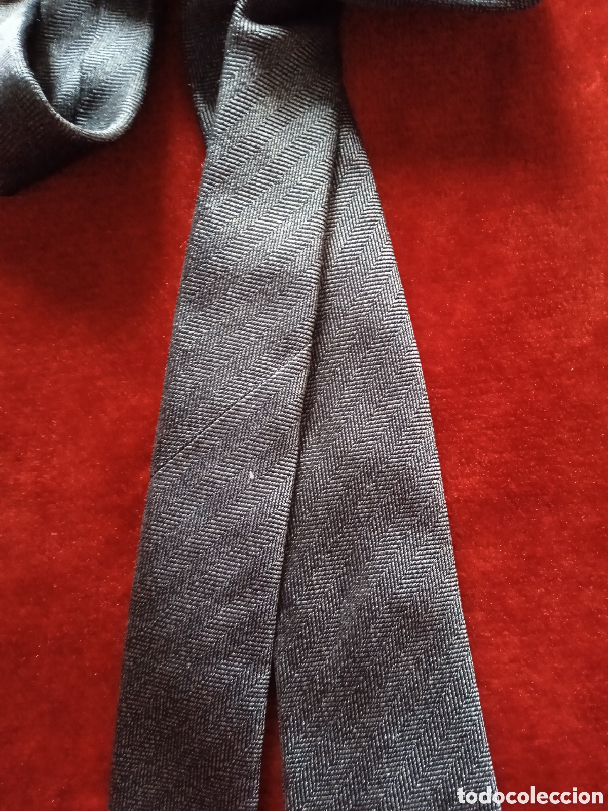 Vintage: Corbata de Seda ,gris jaspeado ,100%100 Seda - Foto 4