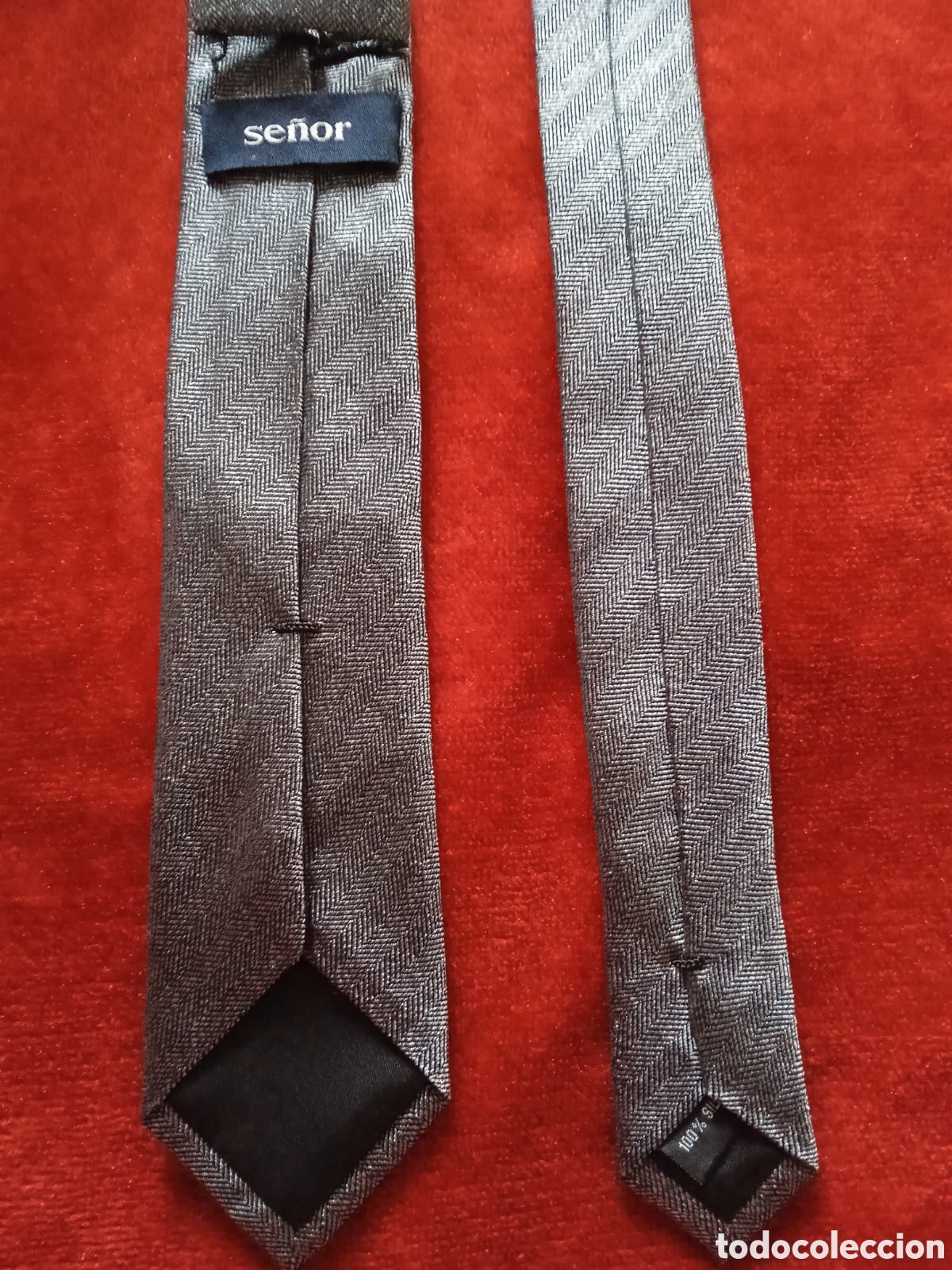 Vintage: Corbata de Seda ,gris jaspeado ,100%100 Seda - Foto 6