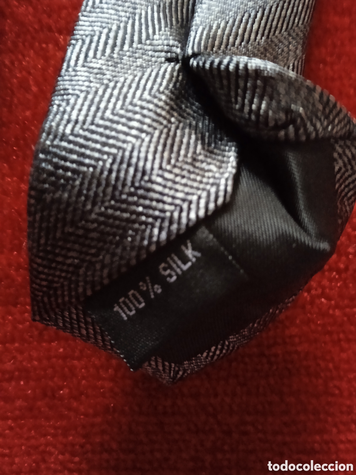 Vintage: Corbata de Seda ,gris jaspeado ,100%100 Seda - Foto 5