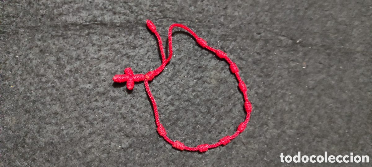 Vintage: Pulsera decenario roja cruz hilo - Foto 2