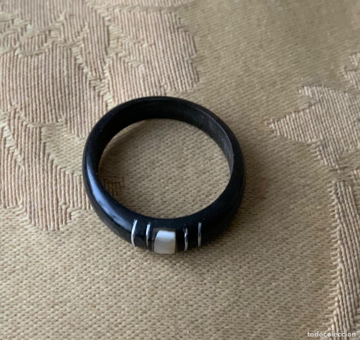 Vintage: ANILLO DE CORAL NEGRO CON N&Aacute;CAR - Foto 5