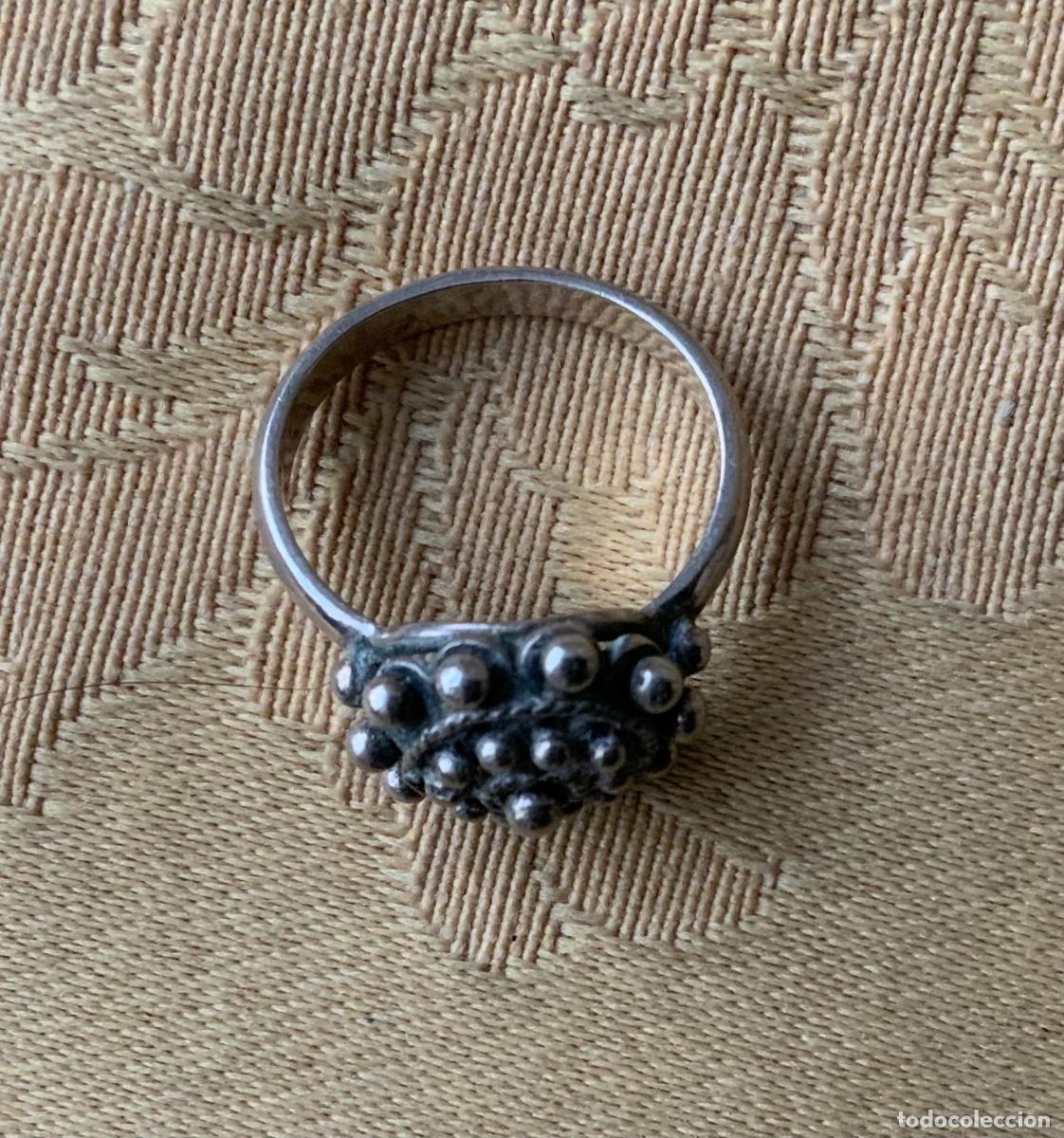Vintage: ANILLO BOT&Oacute;N CHARRO PLATA DE LEY - Foto 1